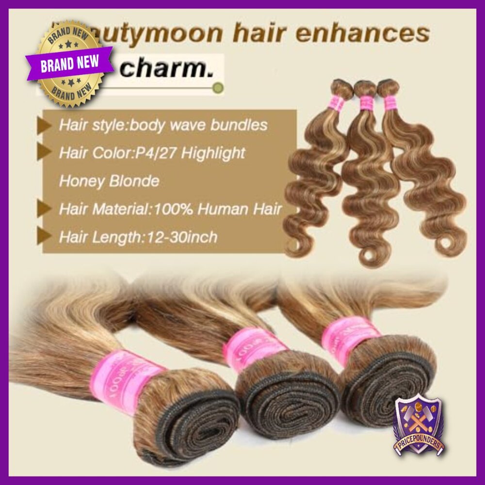 Body Wave Human Hair Extensions 3 Bundles 20-24 Inch Brazilian Virgin Sew-In - Picture 3 of 6